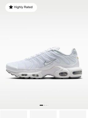 Nike White and Light Gray Air Max Plus Sneakers